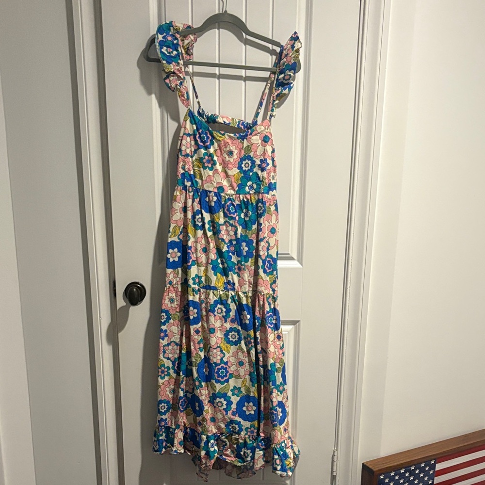 Floral woman’s Dress with Ruffle Straps